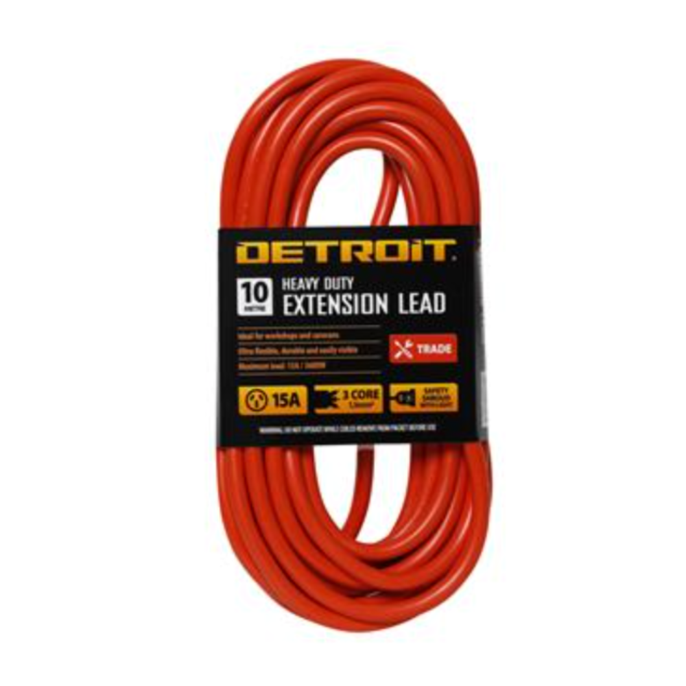 Detroit Extension Lead 15A 10m- Orange