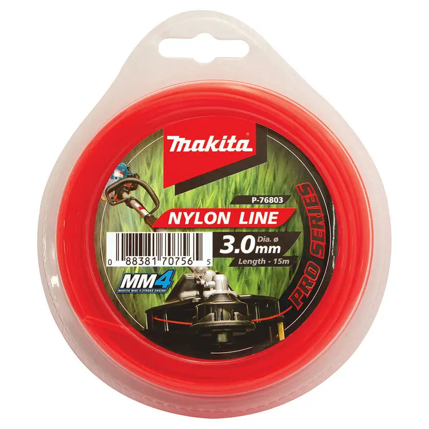 Makita Nylon Line Trimmer Cord 3mm x 15m- Round