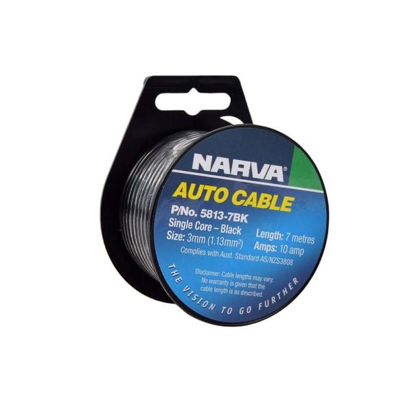 Narva Cable S/Core 3mm 10A 7m Black
