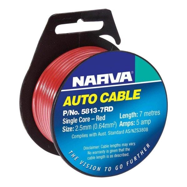 Narva Cable S/Core 3mm 10A 7m Red