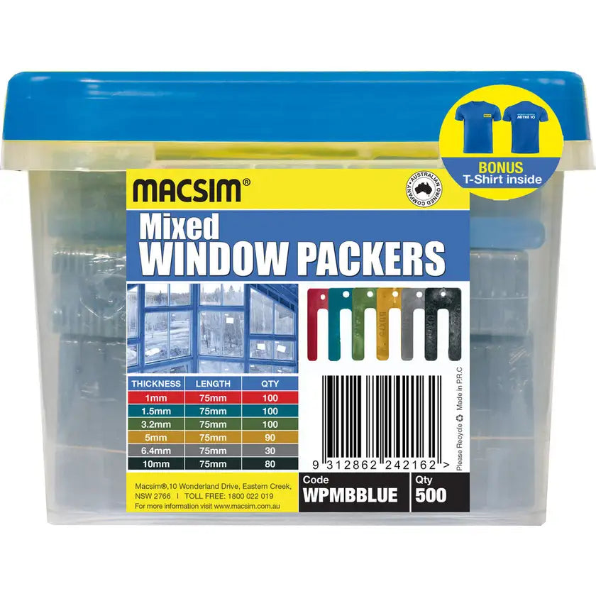 Macsim Window Packers Mixed 75mm - Box of 500