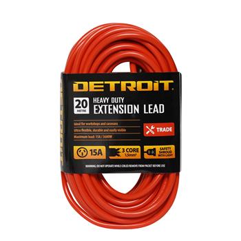 Detroit Extension Lead 15A 20m- Orange