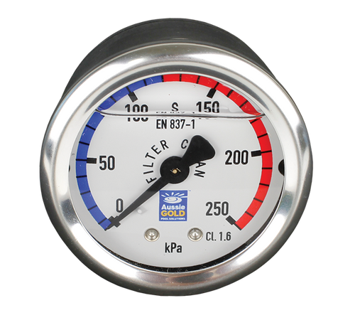 Aussie Gold Oil Filled Stainless Pressure Gauge- CBM