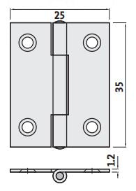 Trio Zinc Butt Hinge 35x25x1.2 Pk2