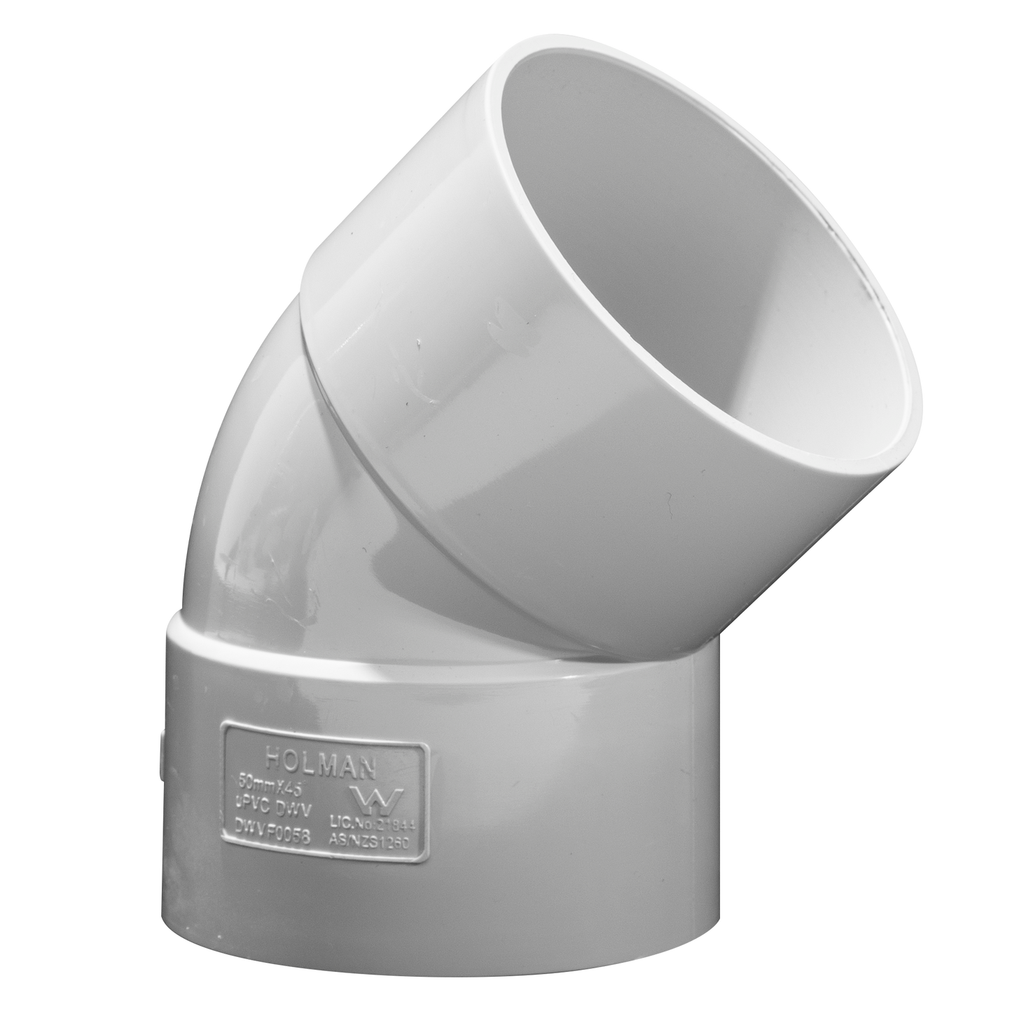 Holman DWV PVC 45 Degree Bend F&F 50mm