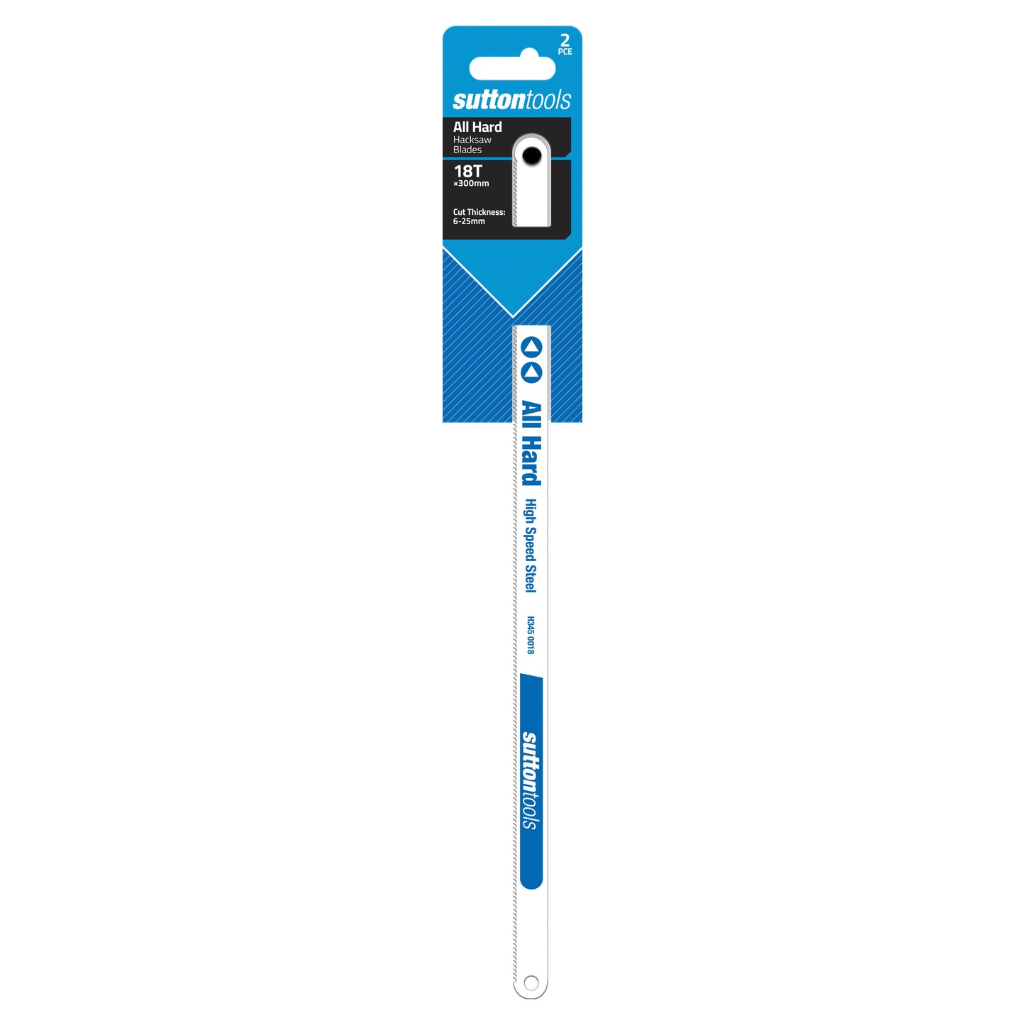 Sutton Hacksaw Blade All Hard 12.7x0.62x300mm 18T 2PK