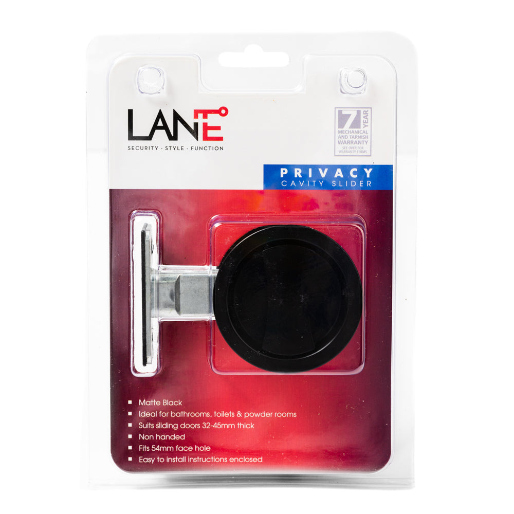 Lane Cavity Slider Round Set Privacy Matte Black