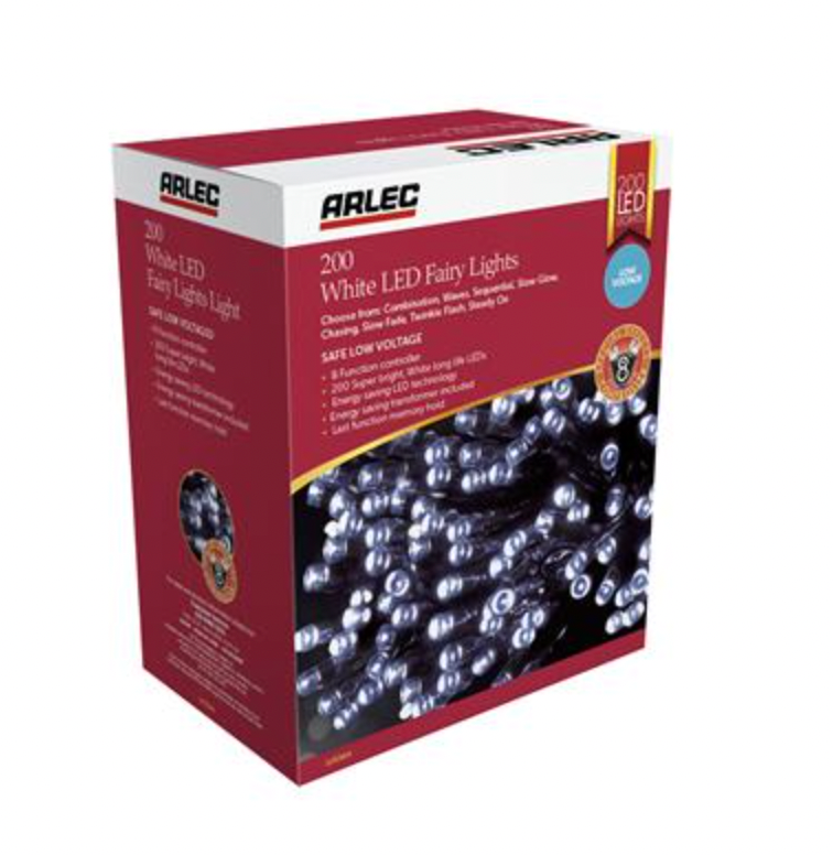 Arlec LED Low Voltage Fairy Light- White 200pk
