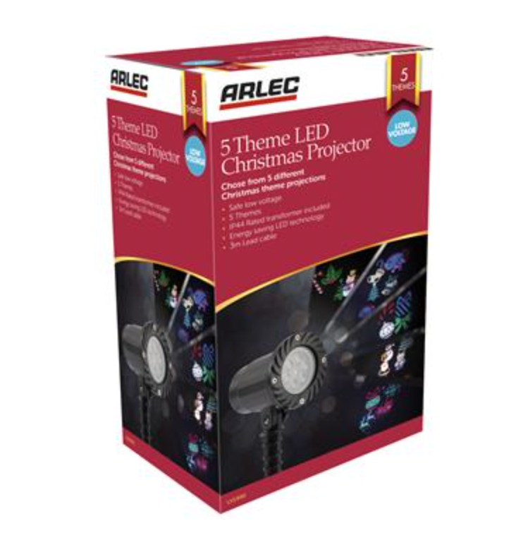Arlec LED Low Volt 5 Theme Christmas Laser Projector