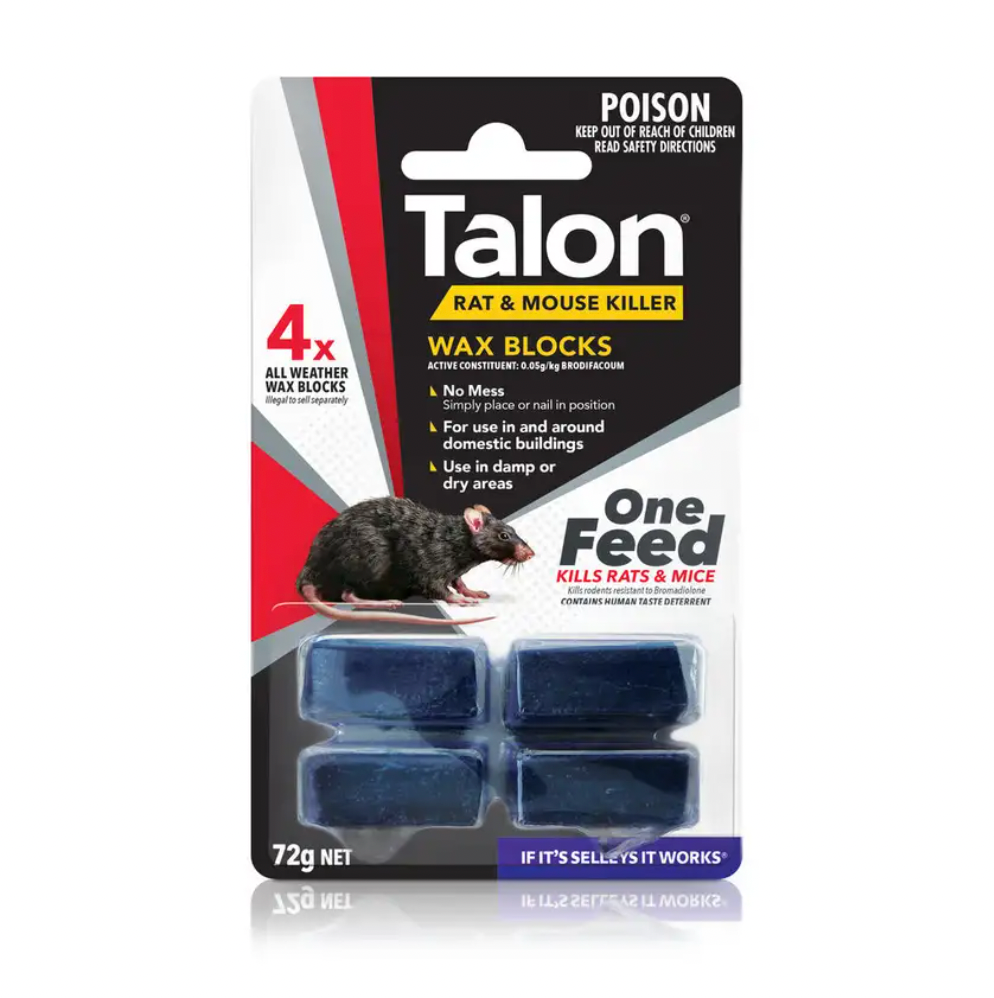 Talon Rat & Mouse Wax Block 75g 4PK