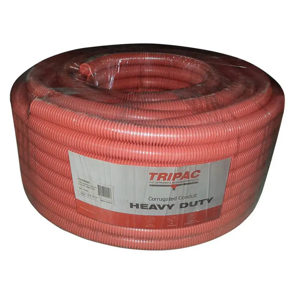 Tripac Conduit Flex Corrogated 25mmx25m HD Orange
