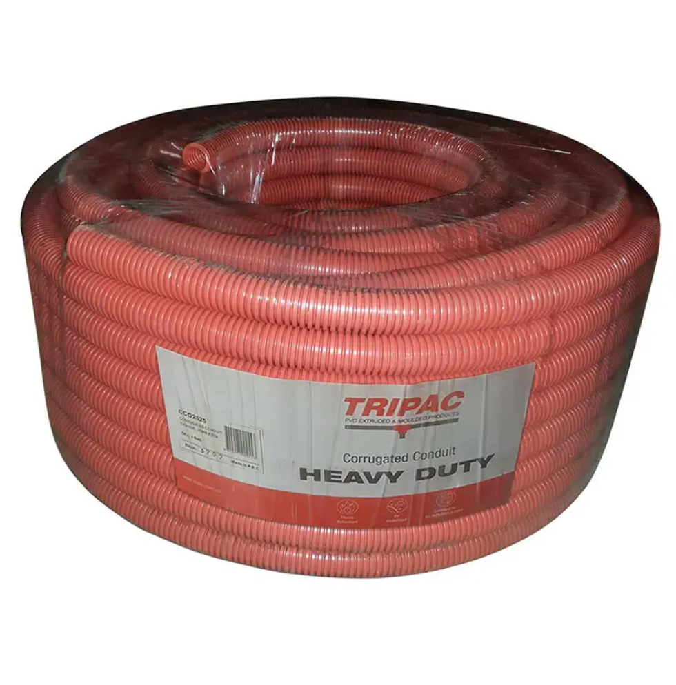 Tripac Conduit Flex Corrugated 20mmx25m HD Orange