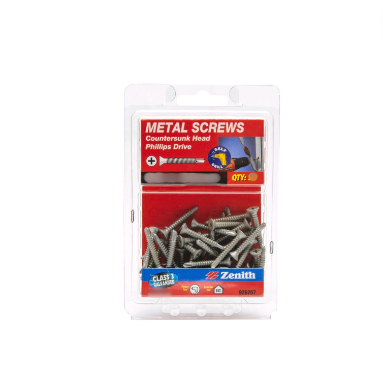 Zenith Metal Screw CS Phillips 10G x 30MM Pk50