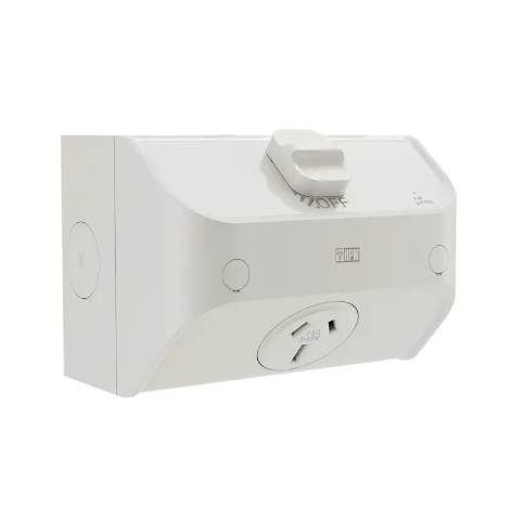 HPM Sgl P/Point 15A IP53 Surf Mt Mist Grey