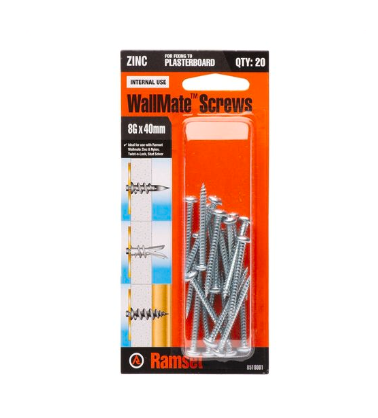 Ramset WallMate Screw 8G x 40mm Pk20