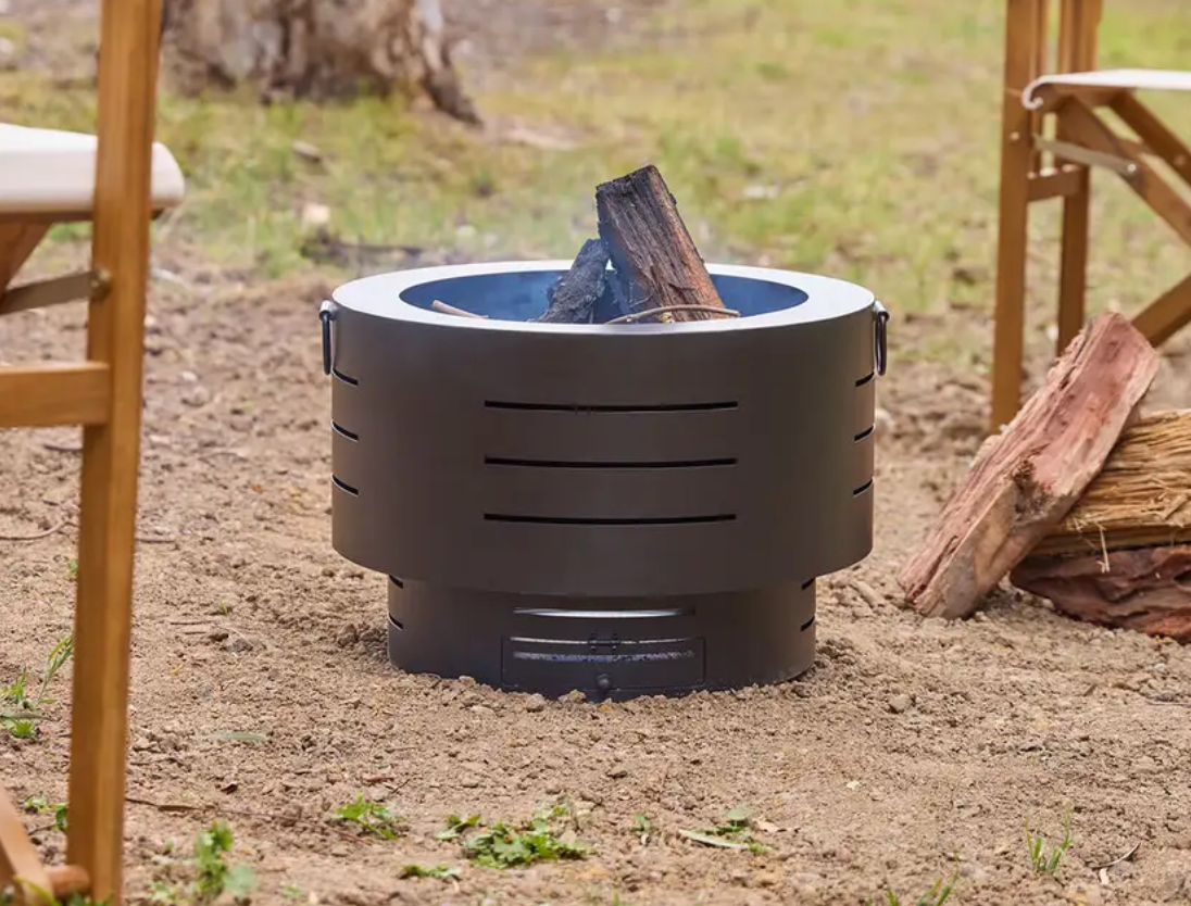 Firepit Low Smoke 45cm Gloss Black Dante Glow