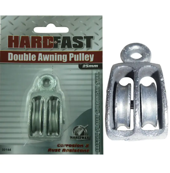 Hardfast Double Awning Pulley Galvanised Cast Iron 38mm