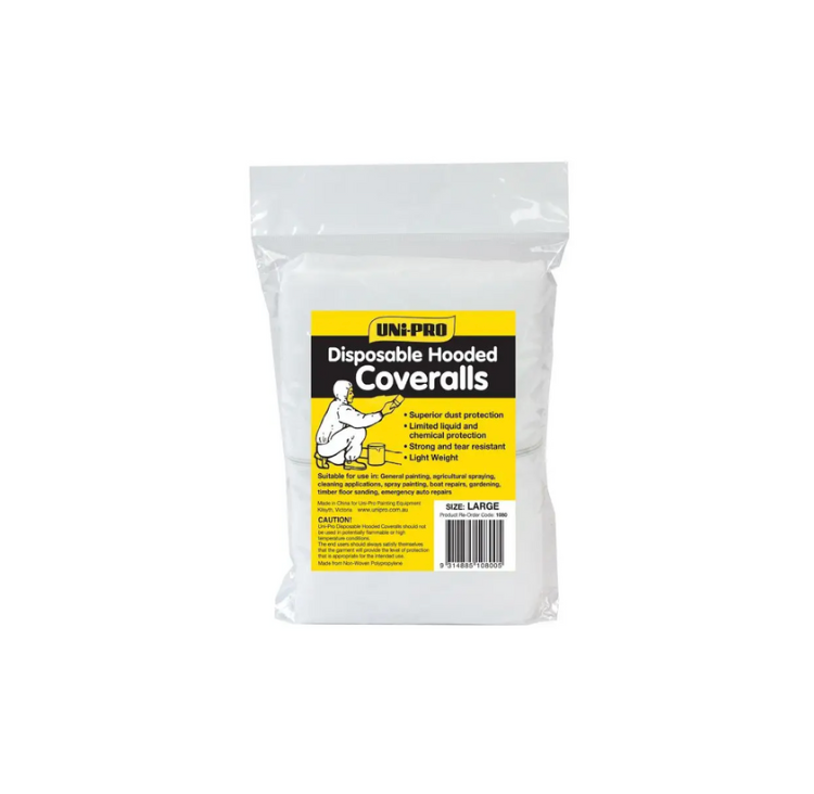 Uni-Pro Disposable Hooded Coveralls- Large