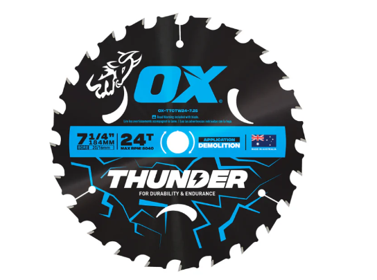 OX Pro Thunder 6-1/2-Inch Circular Saw Blade 24-Tooth