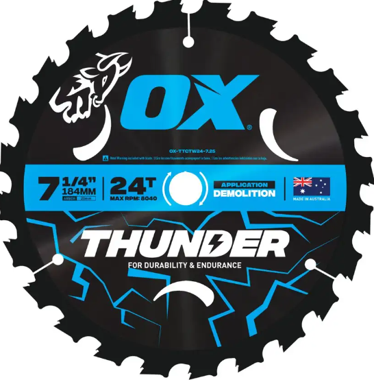 OX Pro Thunder 7-1/4-Inch Circular Saw Blade 24-Tooth