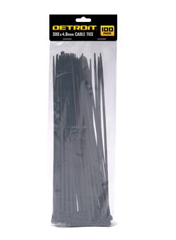 Detroit Cable Tie 300 x 4.8mm 100PK Black