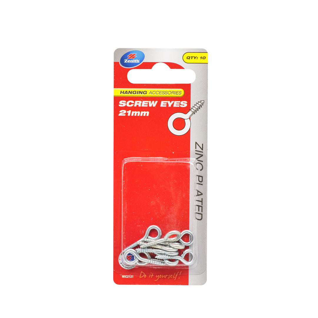 Zenith Screw Eye Hook Zinc 21mm Pk10