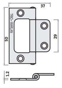 Trio Hinge Door Zinc Hirline 50x37x1.2 Pk2
