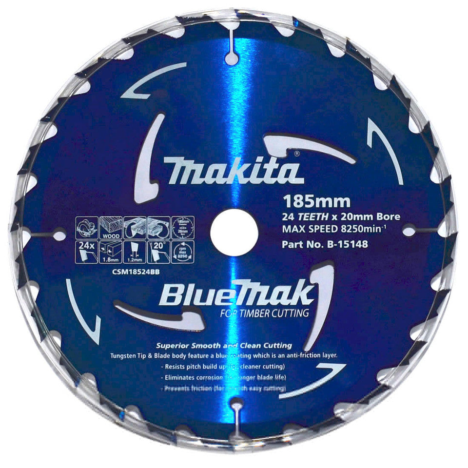 Makita Saw Blade BlueMak 185mmx20x24T- 5PK