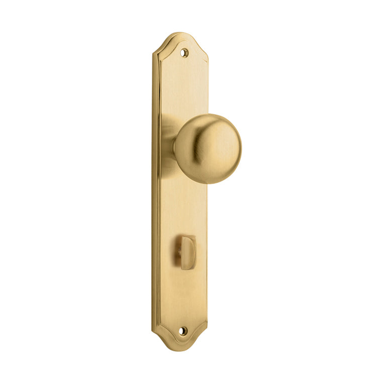 Iver Door Knob Cambridge Shouldered Privacy Pair Brushed Brass CTC85mm D55xP62mm BPH250xW48mm