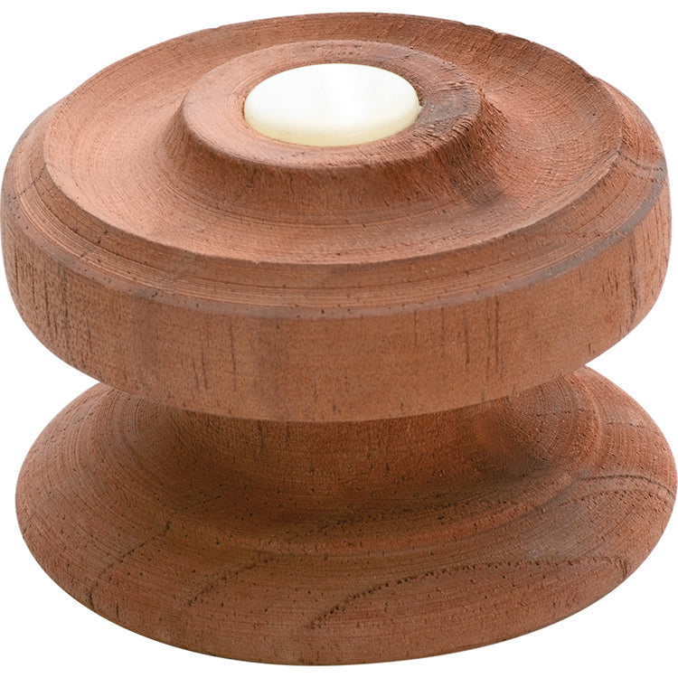 Tradco Cupboard Knob Button Wooden Screw Mahogany D54xP34mm