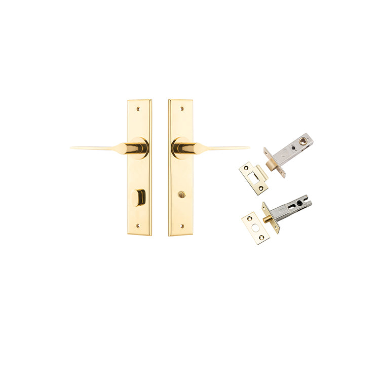 Iver Door Lever Como Chamfered Polished Brass Privacy Kit