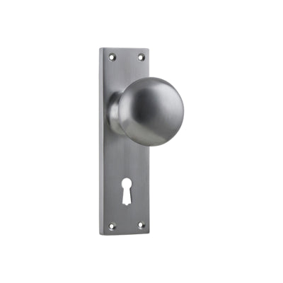 Tradco Door Knob Victorian Lock Pair Satin Chrome H152xW42xP75mm