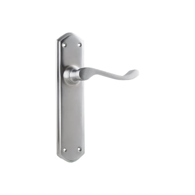 Tradco Door Lever Windsor Latch Pair Satin Chrome H200xP60xW45mm