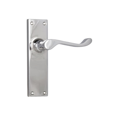 Tradco Door Lever Victorian Latch Pair Chrome Plated H152xW42xP59mm