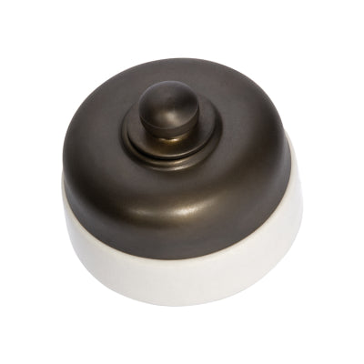 Tradco Dimmer Ivory Porcelain Base Antique Brass D60xP48mm