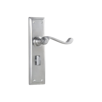 Tradco Door Lever Milton Privacy Pair Satin Chrome H200xW50xP68mm with privacy adaptor