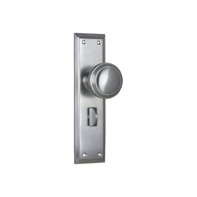 Tradco Door Knob Milton Privacy Pair Satin Chrome H200xW50xP73mm with privacy adaptor