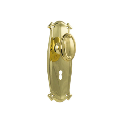 Tradco Door Knob Bungalow Lock Pair Polished Brass H197xW68xP60mm
