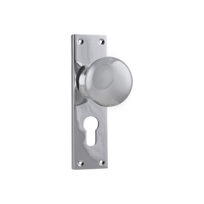 Tradco Door Knob Victorian Euro Pair Chrome Plated H152xW42xP75mm
