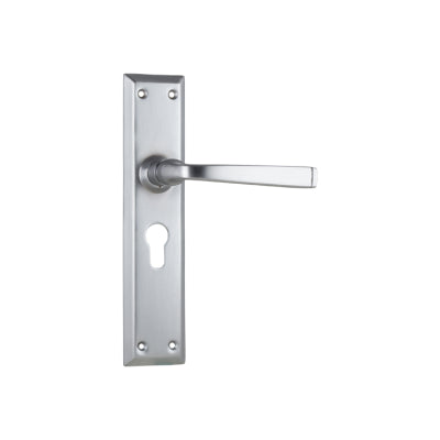 Tradco Door Lever Menton Euro Pair Satin Chrome H225xW50xP75mm