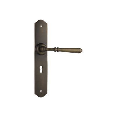 Tradco Door Lever Reims Lock Pair Antique Brass H240xW43xP70mm