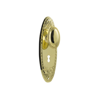 Tradco Door Knob Fitzroy Lock Pair Polished Brass H205xW63xP60mm