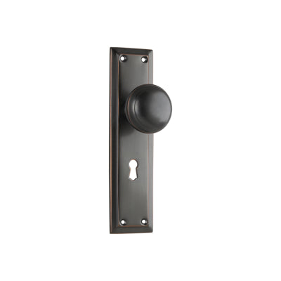 Tradco Door Knob Richmond Lock Pair Antique Copper H200xW50xP62mm