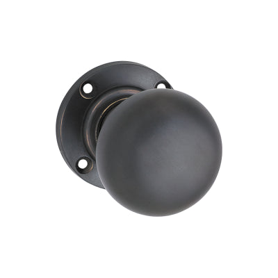 Tradco Door Knob Victorian Round Rose Pair Antique Copper D54xP65mm BP57mm