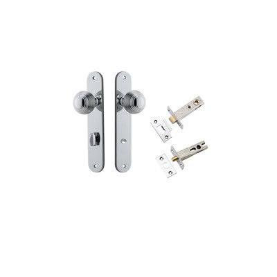 Iver Door Knob Guildford Oval Polished Chrome Privacy Kit
