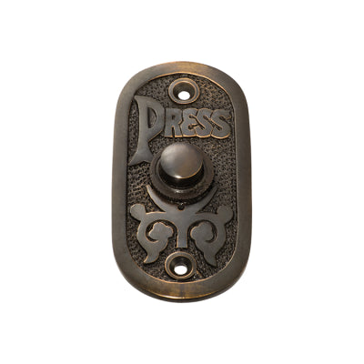Tradco Bell Press Oval Antique Copper H80xW40mm