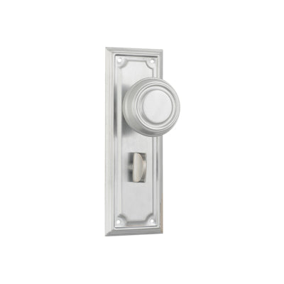 Tradco Door Knob Edwardian Privacy Pair Satin Chrome H185xW60xP57mm