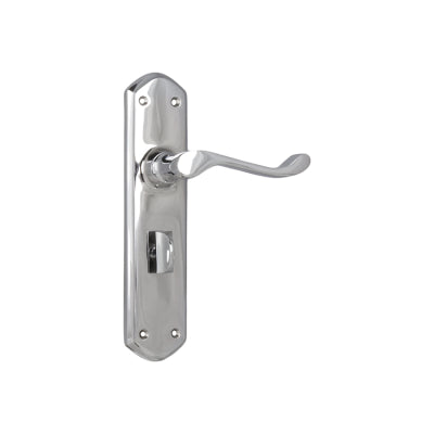 Tradco Door Lever Windsor Privacy Pair Chrome Plated H200xP60xW45mm with privacy adaptor