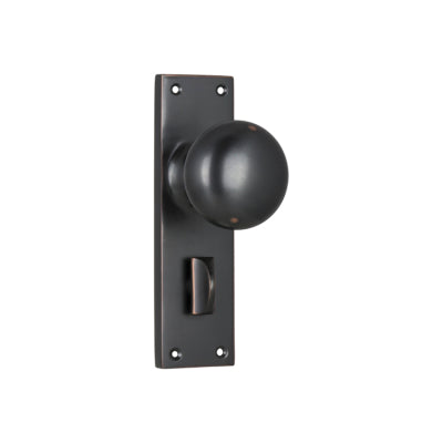 Tradco Door Knob Victorian Privacy Pair Antique Copper H152xW42xP75mm with privacy adaptor