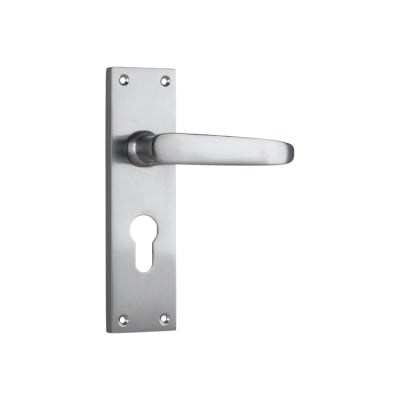 Tradco Door Lever Balmoral Euro Pair Satin Chrome H156xW42xP46mm